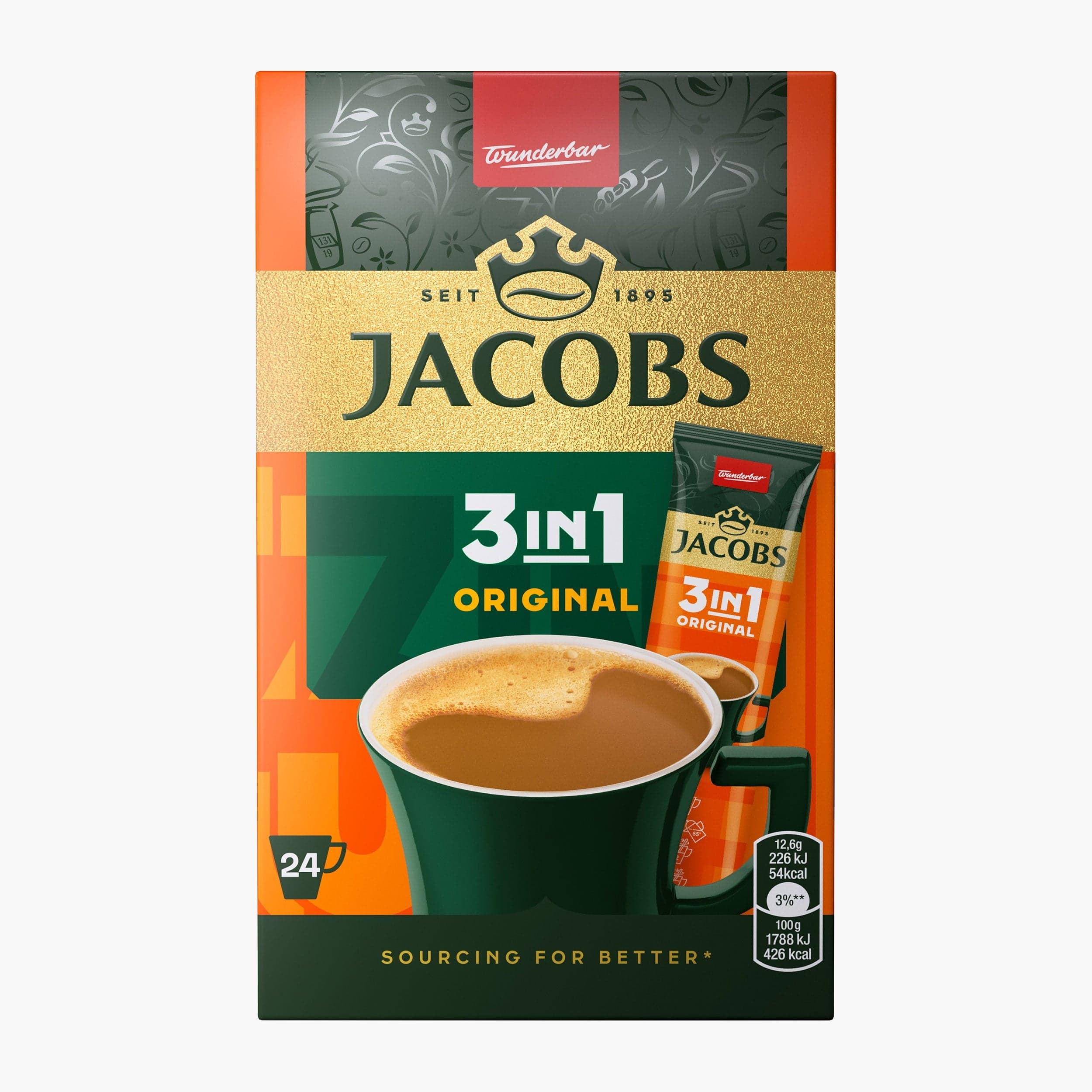 OBLIO DISCOUNTER CAFEA JACOBS 3IN1 24*15.2G ORIGINAL