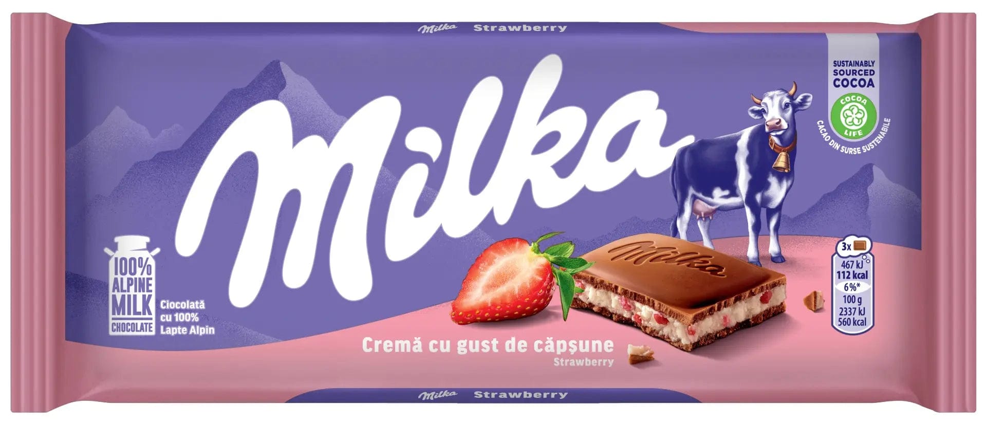 OBLIO DISCOUNTER CIOCOLATA MILKA 100G CREMA CAPSUNI