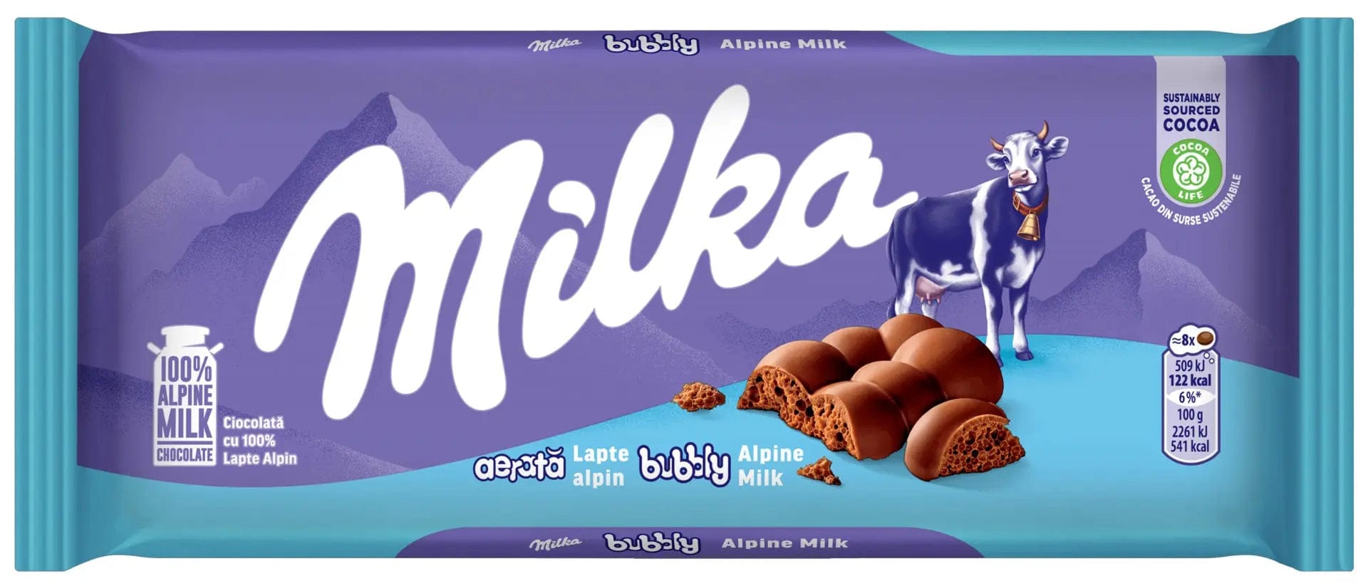 OBLIO DISCOUNTER CIOCOLATA MILKA 90G BUBBLY MILK