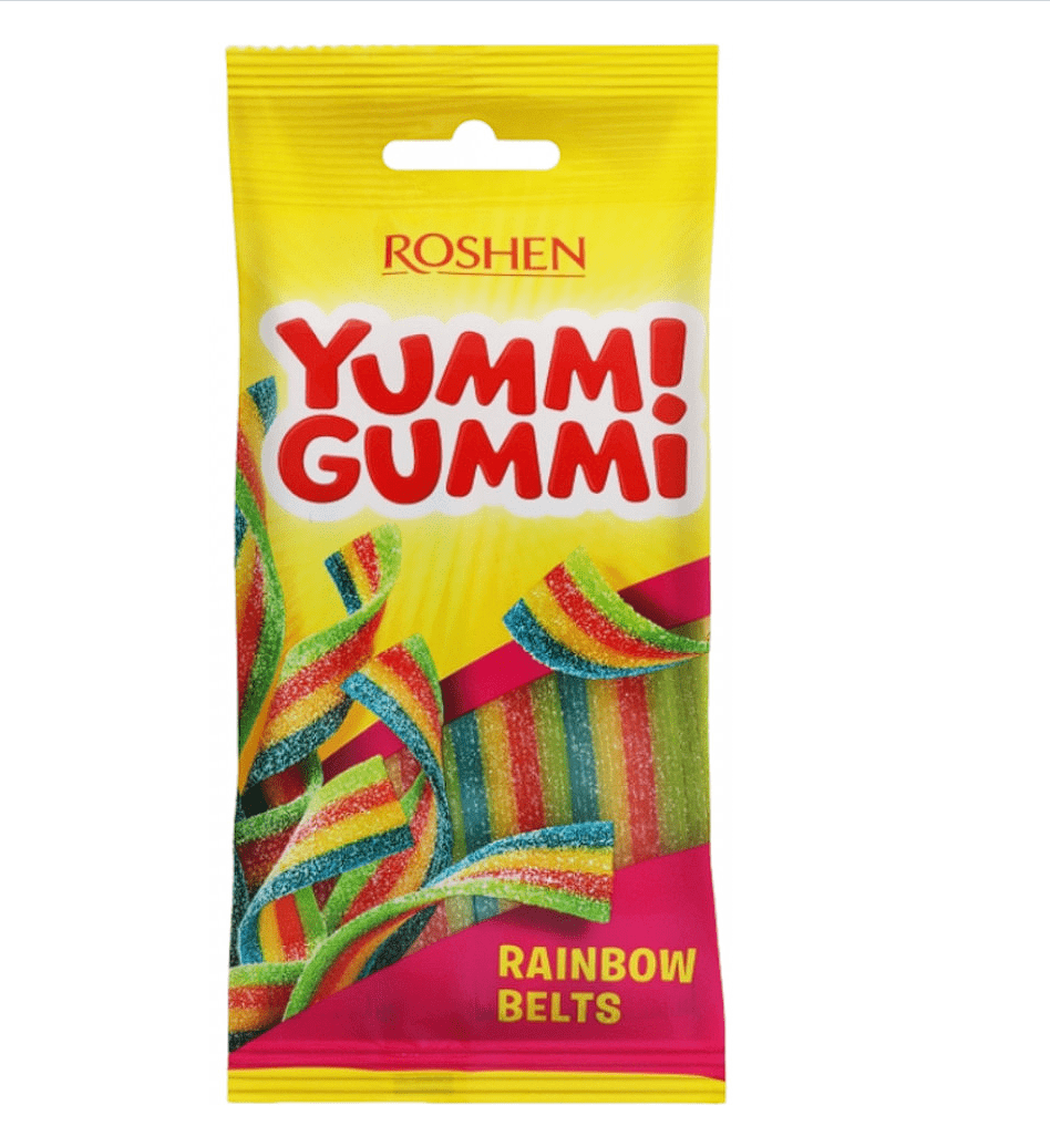 OBLIO DISCOUNTER JELEURI ROSHEN 70G GUMMI RAINBOW BELTS