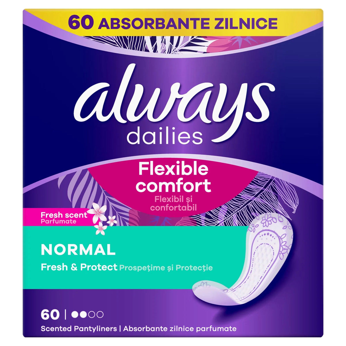 OBLIO DISCOUNTER ALWAYS ABSORBANTE ZILNICE FLEXIBLE COMFORT NORMAL 60BUC