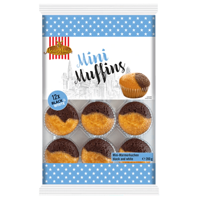 OBLIO DISCOUNTER GUNZ MINI MUFFINS 280G BLACK&WHITE 84065