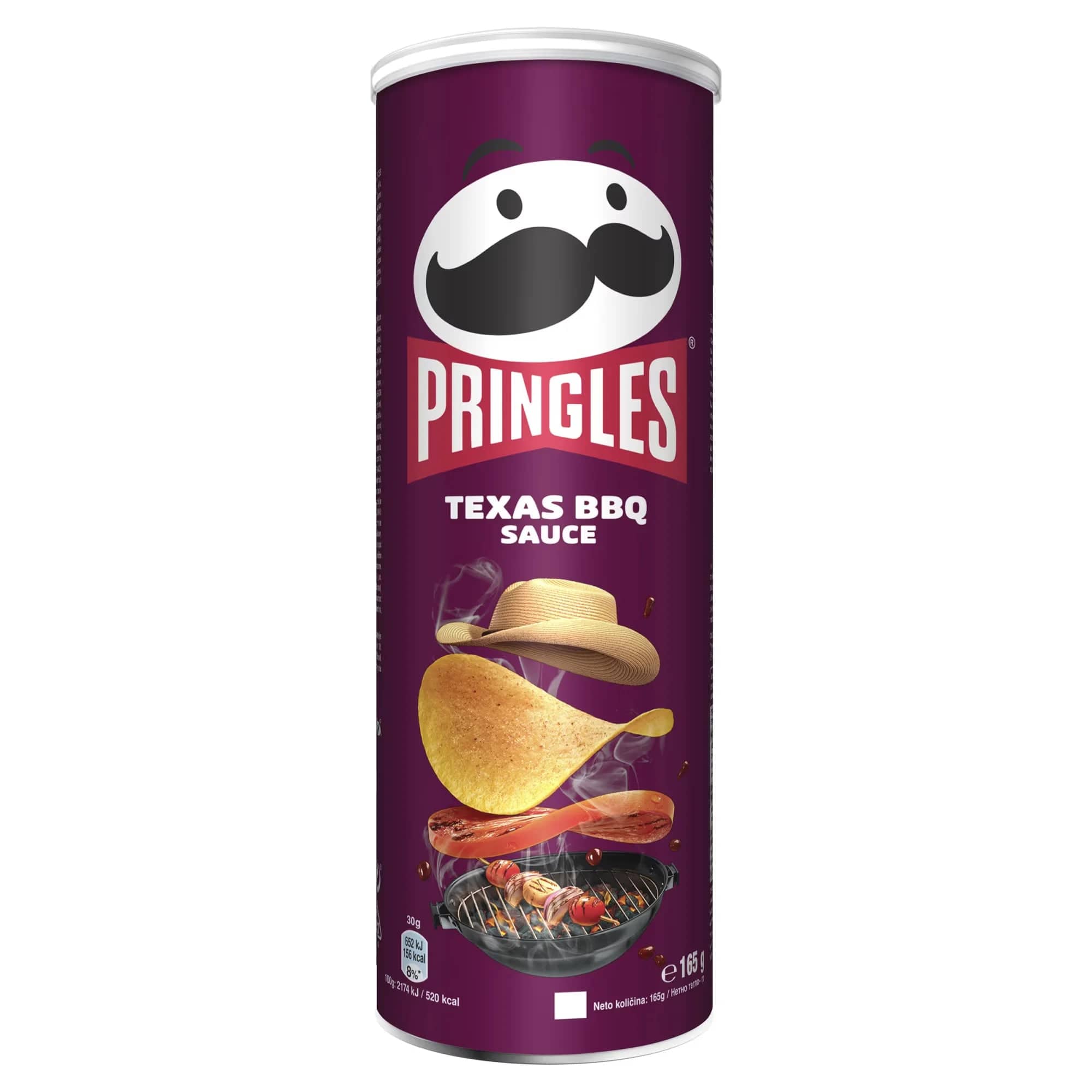 OBLIO DISCOUNTER CHIPS PRINGLES 165G TEXAS BARBEQUE