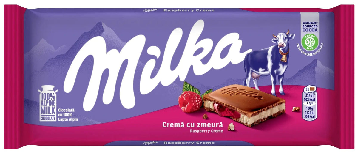 OBLIO DISCOUNTER CIOCOLATA MILKA 100G CREMA ZMEURA