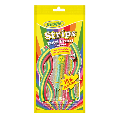 Oblio Discounter GUNZ JELEURI WOOGIE 80G RAINBOW STRIPS