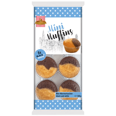 OBLIO DISCOUNTER GUNZ MINI MUFFINS 180G BLACK&WHITE 84920