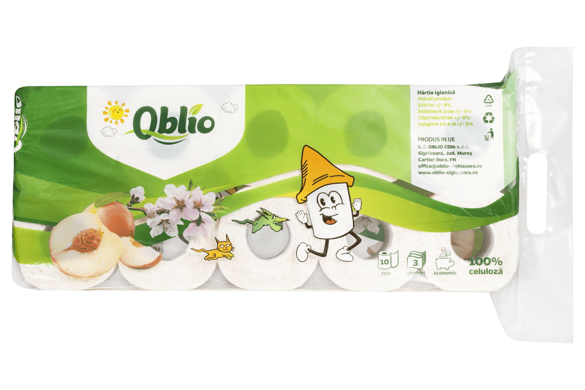 OBLIO DISCOUNTER PTGR H IGIENICA 3STR OBLIO 10 ROLE PARFUM PIERSICA