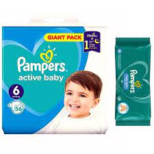 OBLIO DISCOUNTER PAMPERS SCUTECE 13-18KG 56/BUC GIANT PACK 6 XL + SERVETELE SENSITIVE 52/BUC