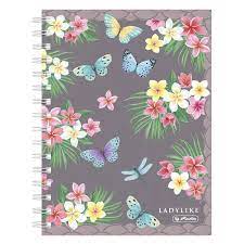 OBLIO DISCOUNTER CAIET A5 100 FILE, CU SPIRA, PATRATELE, MOTIV LADYLIKE BUTTERFLIES