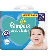 OBLIO DISCOUNTER PAMPERS SCUTECE 10-15KG 70/BUC GIANT PACK 4+ MAXI + SERVETELE SENSITIVE 52/BUC