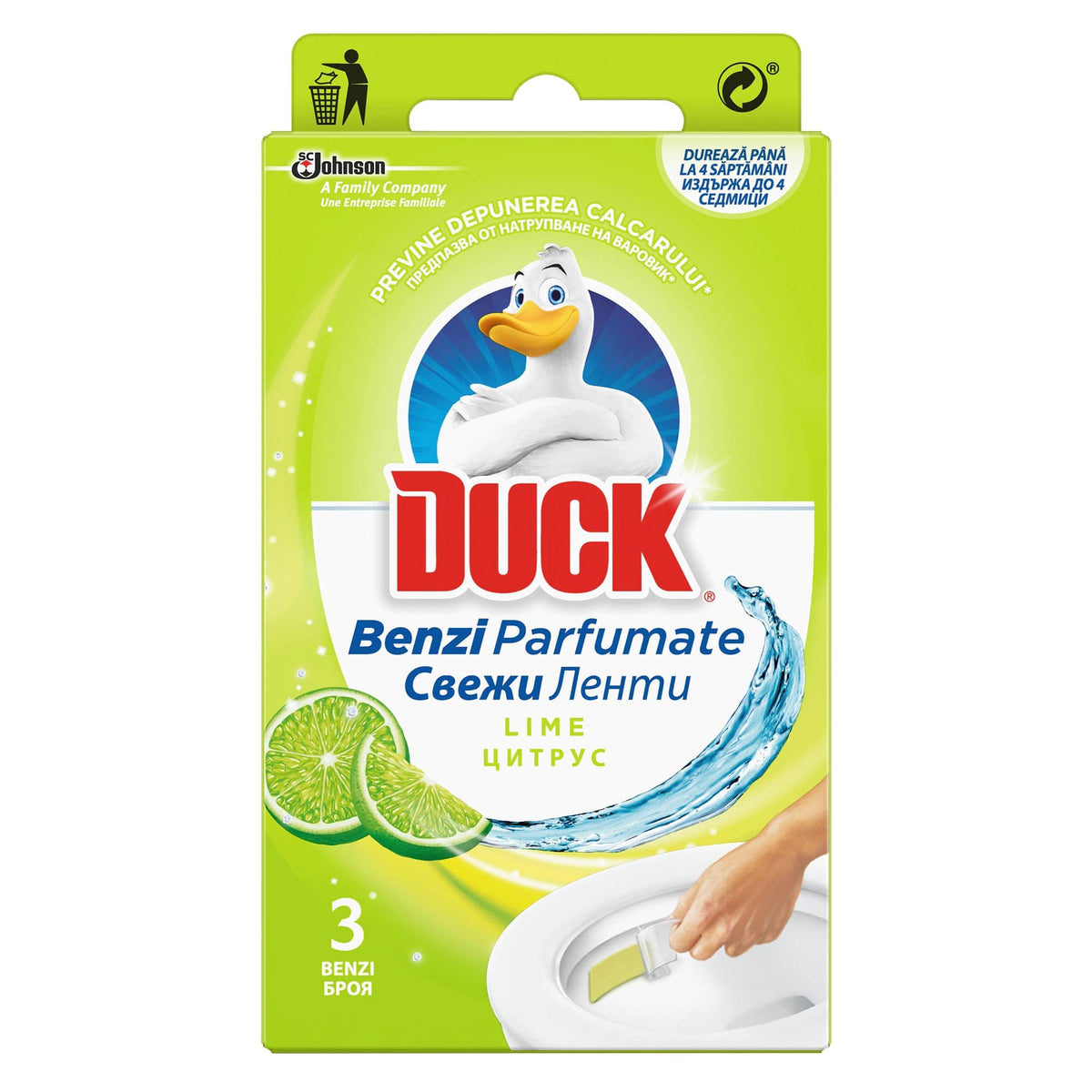 OBLIO DISCOUNTER ODORIZANT WC DUCK 3*9G BENZI PARFUMATE LIME (10)