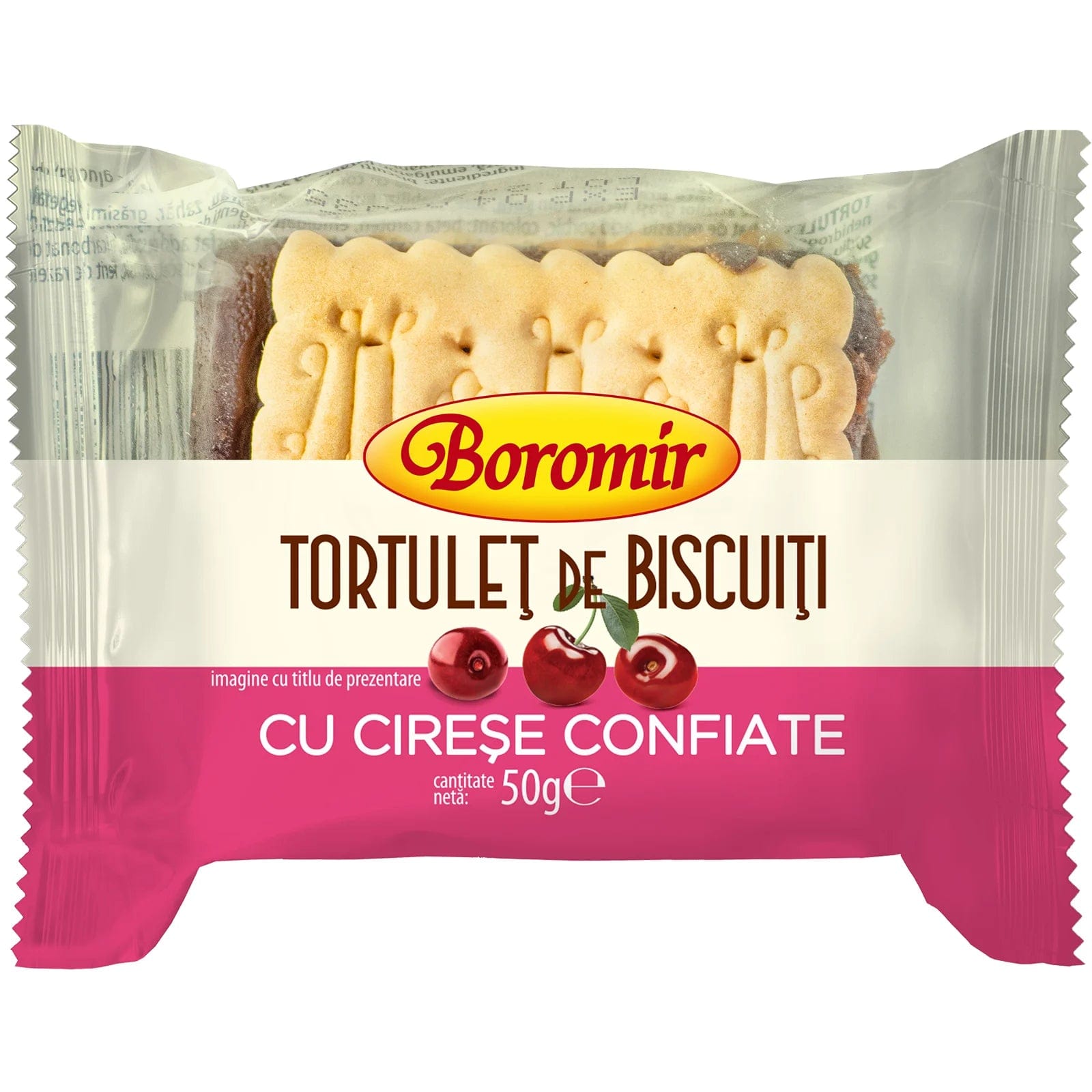 OBLIO DISCOUNTER TORTULET BOROMIR 50G BISCUITI CIRESE CONFIATE