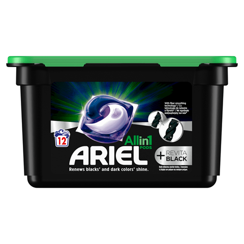 OBLIO DISCOUNTER DETERGENT ARIEL 12/BUC CAPSULE ALL IN 1 REVITA BLACK *6